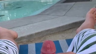 Jerking Off at the CCBC Resort - Early Morning Cumshot