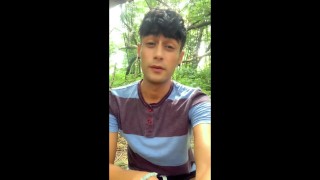 Twink farts long loud and wet - outdoor
