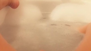 Rubbing my pussy in my hotel bathtub