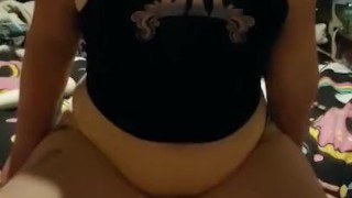 Cute kitten fucks around with BBC plug and dildo
