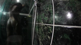what does michelle do in the shower?