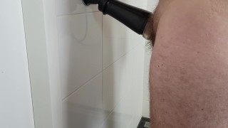 Shower Fleshlight Fuck with big cock while moaning