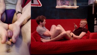 He Strokes My Huge Uncut Dick With His Soft Feet / Cum All Over His Feet