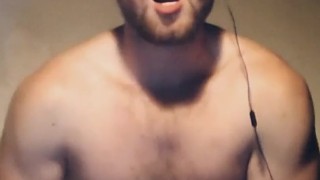 SOLO MALE MASTURBATES - HOLDING MOANS IN HEAVY BREATHING 