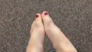 Beautiful big tits and beautiful toes