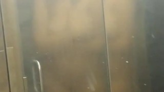 Spying on wife showering.
