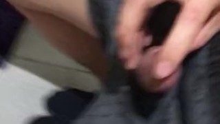 So horny in a shopping mall toilet / wearing new underwear and jerking off