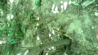 Amateur teen big cumshot public park