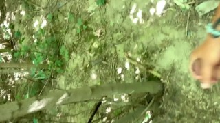 Amateur teen big cumshot public park