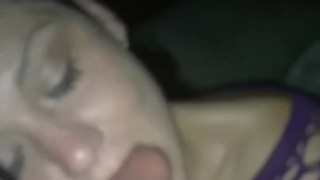 Sloppy Cock Gobbler hotwife Sunshyne sucks Texas' big dick! Dick to mouth fixation! spun BWC craving