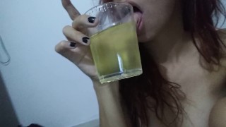 PLAYING WITH MY PEE GLASS