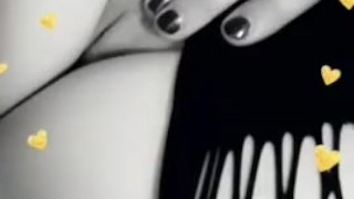 Hot young mild enjoying her big natural boobs