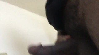 Jacking my big black cock