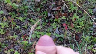 Public teen cum in forest