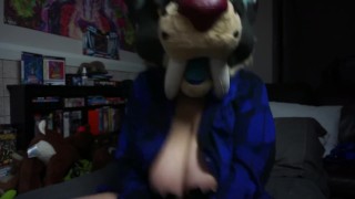 Tusky in Plaid Teases You