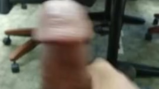 Young BBC jerk off in the office