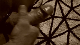 stroking my hard cock