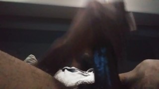 Stroking my dick in my semi truck