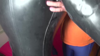 Heavy Rubber Cyborg Suit Infaltion Test with Compressor