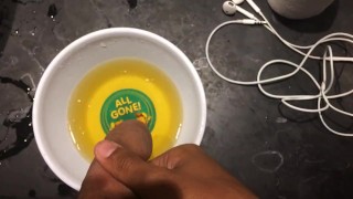 Uncut teen pisses into breakfast bowl