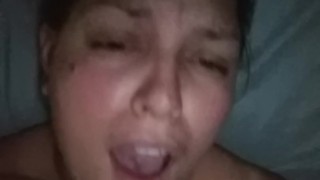 Watch Thick girl's cumming face as she orgasms after playing with her pussy
