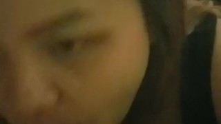 Sexy Kutie Gives Blowjob Dick sucking at Friends Apartment after Work