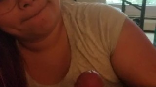 Sexy Babe Kutie Lou does Blowjob at Friends Apartment