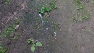 Teen boy cumming near an abandoned building