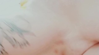 Chubby girlfriend fucks dildo while boyfriend is at store