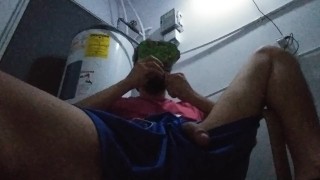 Jerking off solo while wearing vr headset watching gay porn.