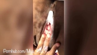 Cum dripping from my wet pussy as I rub and mastubate