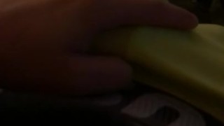 Rubbing cock slowly