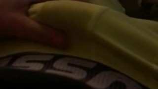 Rubbing cock slowly