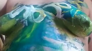 "Coconut" Pour and massage glue onto my nipples