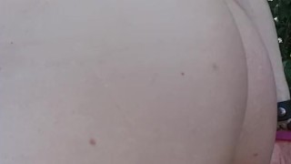 Completely, permanently hairless slave at a public nude beach