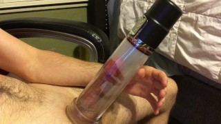 Big Cock gets Pumped followed by solo cumshot