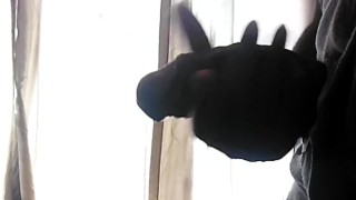 Amateur Horny boy massaging his big black cock homemade porn video