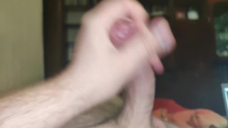 Hot guy stroking his cock