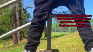 BIG BLACK PRETTY DICK PUBLIC J/O CUMSHOT