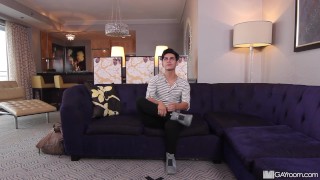 Young Latino Twink Does The Splits Before Taking Casting Agents Big Cock