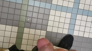 Daddy shooting load in public restroom