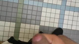 Daddy shooting load in public restroom
