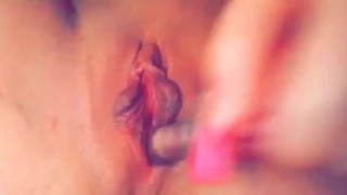 young amateur slut masterbates with glass dildo