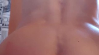 Sex slave anal training with a large plug