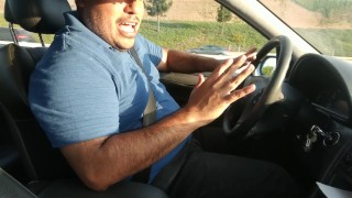 First time jacking off while driving in public, happy ending!!