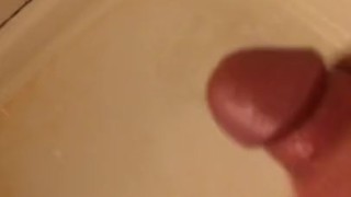 Husband cumshot across shower