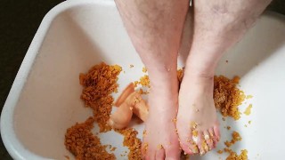Fun with cornflakes,cream and dildo