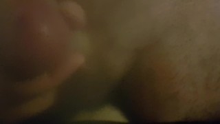 Moaning guy cuming hard on a First Person Point of View