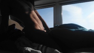 muscle guy sensual pillow humping