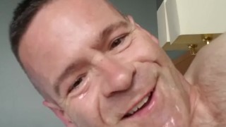 Shooting in my mouth and face and eye!